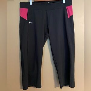 Under Armour Black Leggings with Pink Panels